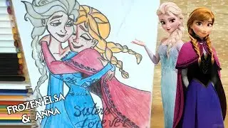 Frozen Elsa and Anna | How To Draw and Color Frozen Characters | Drawing Coloring Frozen Elsa & Anna
