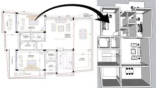 Дизайн интерьера: AutoCAD в SketchUp | Базовое моделирование интерьера | Как создать дизайн интер...