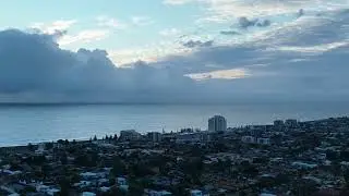 Winter rain fronts create amazing sunset sky over the Indian Ocean