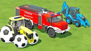 PARKING CHALLENGE ! TRACTOR vs FIRE TRUCK vs LOADER vs POLICE CAR ! Farming Simulator 22