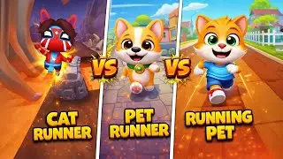Cat runner 🆚 pet runner 🆚 running pet comparison gameplay walkthrough 