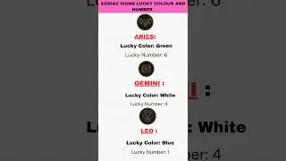 ZODIAC SIGNS LUCKY COLOUR AND NUMBER #aries #horoscope #zodiacsigns #zodiac #zodicsign #gemini #leo