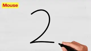 Drawing Mouse from number 2 - how to draw a mouse❤️ (Easy😊)
