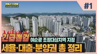 여수 순천 광양 부동산 조정지역 지정┃규제지역 바뀌는 세율┃대출규제┃1세대 2주택 기준┃분양권 비과세 기준 전매제한┃여순광 조정지역 분석 및 대응법 [TV전남_부동산]