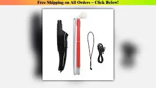 Folding Guide Cane with Red Reflective Electronic Voice Obstacle Avoidance Blind Walking Cane for