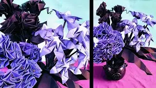 Origami Witches Flowers - Black Roses and Mandrake flowers