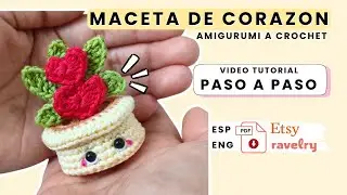 Maceta de Corazon San Valentin 💖 Crochet Paso a Paso | Tutorial Facil para Principiantes en Espa&ntilde;ol
