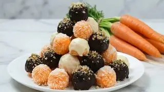 Carrot candy balls. Quick delicious treats for Christmas and holidays. They melt in mouth.