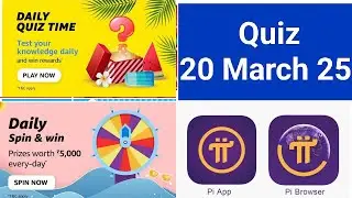 Amazon Quiz Time/Daily Spin and Win Quiz/PI App & Earn Free Crypto Coin Use Referal sunilksaini