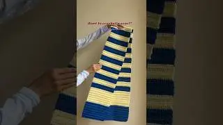 EASY crochet scarf tutorial for beginners- HALF DOUBLE CROCHET BACK LOOP ONLY #crochetscarf #shorts