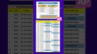 inter maths 2026 ( ipe) exams time table