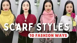 The 10 fashion ways to style a scarf in 2025 | Easy scarf & frock for girls Part-01 #scarfwearing