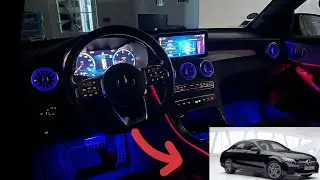 Installation cockpit / Widescreen + a&eacute;rateur r&eacute;tro-&eacute;clair&eacute;s Avant / Arri&egrave;re sur Mercedes C63S W205