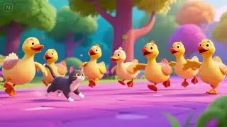 Quacky Duck Parade and the Sneaky Cat | Funny Animal Song for Kids