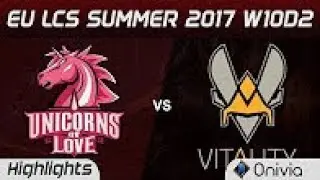UOL vs VIT Highlights Game 1 EU LCS SUMMER 2017 Unicorns of Love vs Vitality by Onivia