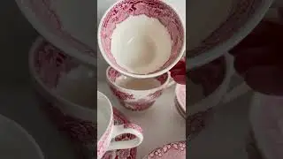 A new collection of red and white transferware available in my Etsy store. #britishtea #dishes