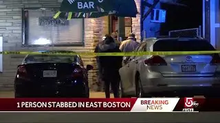 1 stabbed outside East Boston bar