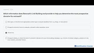 Which information does Semrush&rsquo;s Link Building tool provide to help you determine the most prospecti