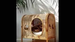 Natural rattan breathable cat bed: Give your cat a sunny little home that can breathe