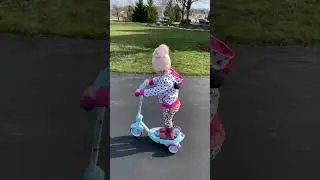 Deklyn leaned to ride electric scooter 3/31/23