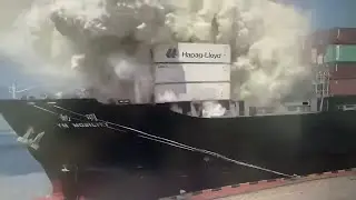 Huge explosion on Yang Ming boxship YM MOBILITY at Ningbo