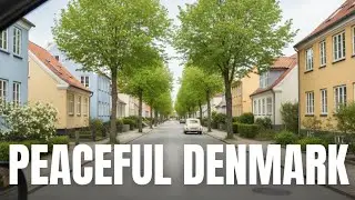 Relaxing Spring Drive in Denmark 🇩🇰 | Scenic Suburb Views & Peaceful Nature | Real-Time Travel in 4K