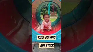 😂 Cute Baby Stuck in Pipe at Children Park| Funny Kids Moments Viral Shorts 2025 👶🎠 #shorts #funny