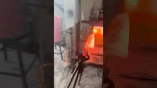 Forging a Kitchen Knife (Santoku) under the power hammer #forging #blacksmith #damascussteel