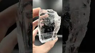Halite crystal, salt crystal, transparent sample 380 g