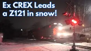 CN 3946 CREX Leads Z121 at Shore Drive Level Crossing, Bedford, NS.