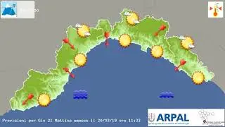 20 marzo 2019, le video previsioni del Centro Meteo Arpal
