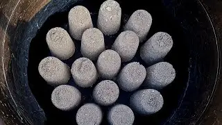 ASMR Raw Cement, Sand & White Stones: Dry Crushing, Water Sounds and Mixing 🤤