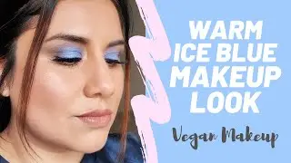 BLUE EYE MAKEUP LOOK using ELF Earth & Ocean Palette & Laura Lee Los Angeles | Vegan Makeup Look