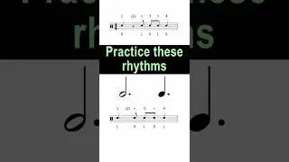 Dotted 8th, dotted half note rhythm exercise @ 90 bpm #rhythmpractice #drumlesson