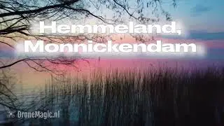 Hemmeland Monnickendam. Awesome colors at sunrise over Markermeer. DJI Mini 2 4K Cinematic shots