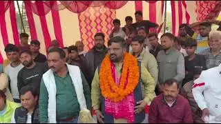 सारांश मिश्रा जी माला पहनाकर स्वागत होता हुआ final match mein
