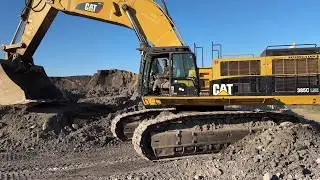 Caterpillar 385C & Liebherr 974 Excavators Relocated Inside Large Mining Site