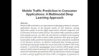 Mobile Traffic Prediction in Consumer Applications A Multimodal Deep Learning Approach