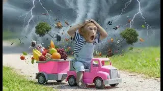 UNBELIEVABLE! 🤩 Baby Monkey & Fluffy Puppy's EPIC Fruit Harvest & Playtime! (Must-Watch!) 🍉🍎🍇🐶🐒