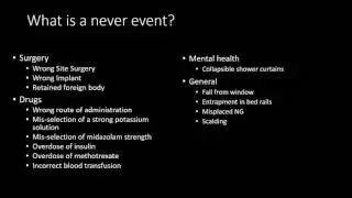 FFICM revision - Never events, Medication Errors and Electrical Safety