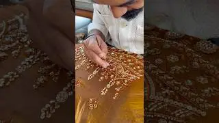 Lehenga Making Process || Brown color hand Embroidery work Designer Lehenga choli #lehenga