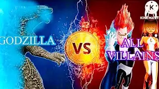 GODZILLA VS. ALL VILLAINS || (MONSTERVERSE CROSSOVER BATTLE) 1K Subscriber￼s Special￼ #1ksubs #fight