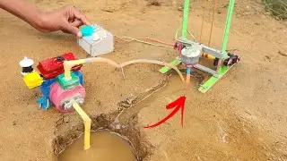 DIY Mini borewell drilling machine | Submersible water pump | Science project