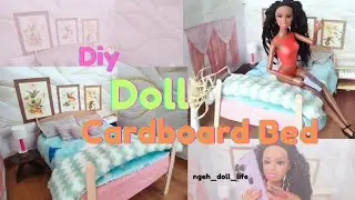 creating doll bed using a cardboard #barbie #dollsboutique #dollhouse#doll#diy #toys #diybarbiedoll