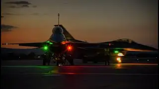 DCS F-16 Gece Ramp Start & Taxi (Yağmur Manzaralı)