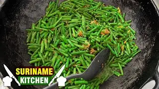 Surinaamse Verse Kouseband KOKEN IN SURINAME | Surinamese Fresh Long Beans COOKING IN SURINAME