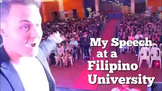 Dwaine gives a speech at PUP! (Polytechnic University of the Philippines)