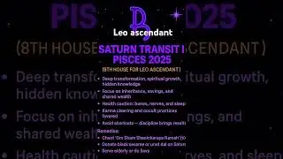 #astrology #sadesatti #saturntransit2025 #shani_dhaiya #leoascendant #leo