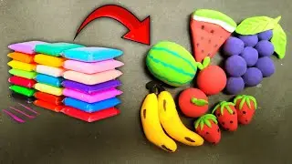 Clay se Kiya Kiya bana sakte hai 😱 | Easy clay Craft at home | Miniature fruit/ Doll food