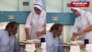 Beyond race and religion: nurse feeds patient by hand in touching act of care